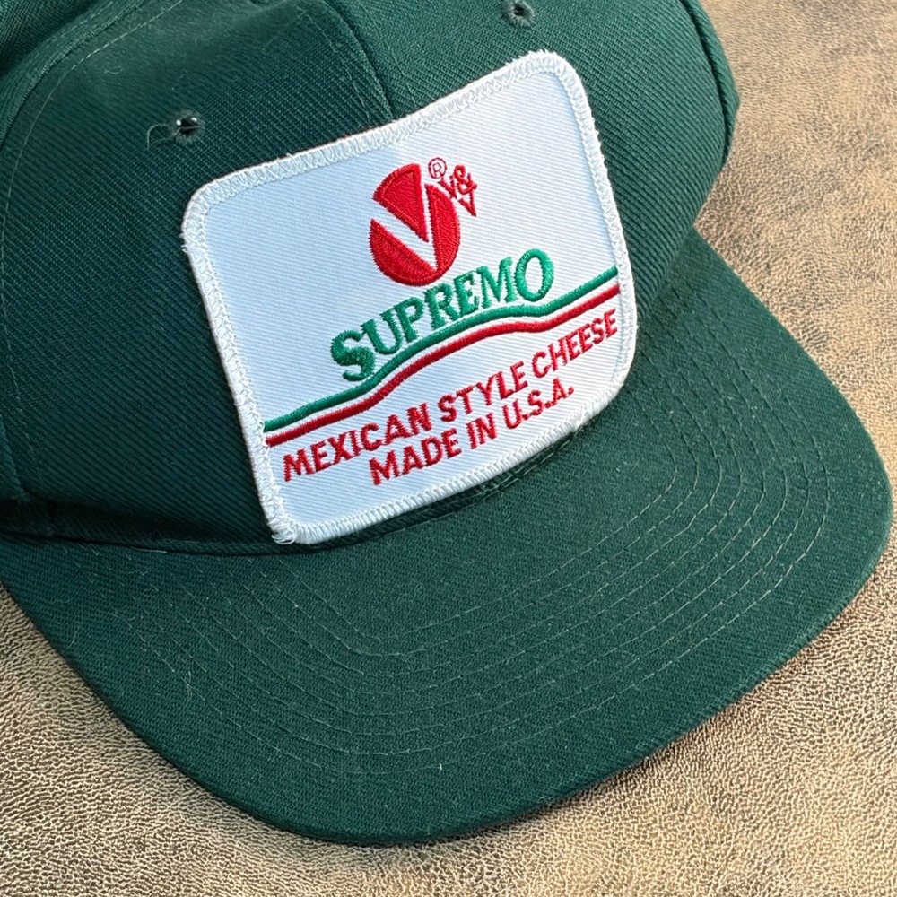 Nissin Snapback Hat Mens OSFM Green Supremo Mexican Style Cheese Vintage Cap